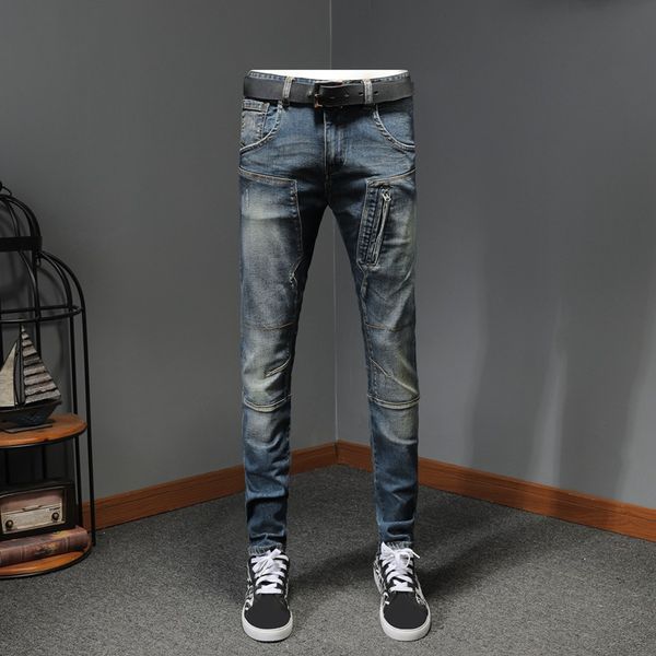 cross-border foreign trade european and american retro mens zipper straight leg jeans slim retro pencil pants denim trousers, Black;brown
cross-border foreign trade european and american retro mens zipper straight leg jeans slim retro pencil pants denim trousers, Black;brown