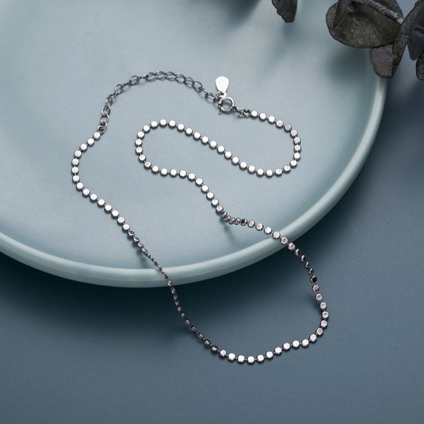 silvology 925 sterling silver flat bead necklace silver wild texture elegant minimalist female choker 2019 advanced jewelry gift q0531
silvology 925 sterling silver flat bead necklace silver wild texture elegant minimalist female choker 2019 advanced jewelry gift q0531
