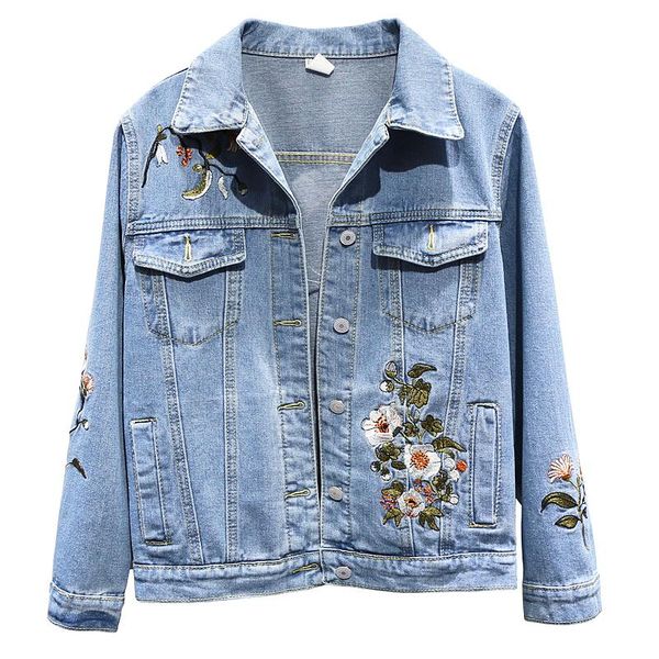 women's jackets womens denim coat spring autumn embroidery flower bomber jacket fashion leisure large size 3xl baseball outwear female, Black;brown
women's jackets womens denim coat spring autumn embroidery flower bomber jacket fashion leisure large size 3xl baseball outwear female, Black;brown
