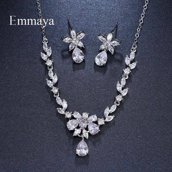 emmaya brand fashion plant cubic zircon water drop pendant crystal earrings necklace set for women popular bride jewelry gift, Silver
emmaya brand fashion plant cubic zircon water drop pendant crystal earrings necklace set for women popular bride jewelry gift, Silver