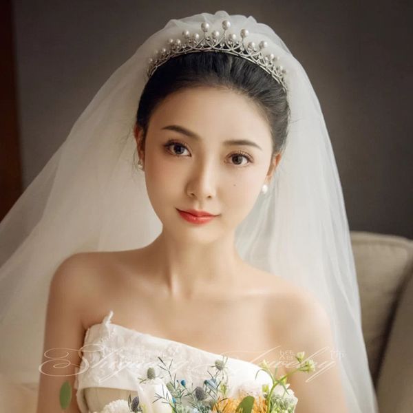 korean super immortal pearl diamond bridal headdress accessories atmosphere wedding dress children's crown hair ornament, Silver
korean super immortal pearl diamond bridal headdress accessories atmosphere wedding dress children's crown hair ornament, Silver
