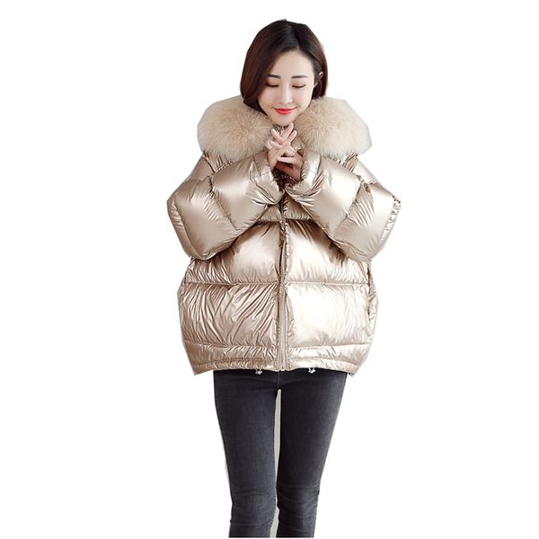 women winter jacket down cotton short coat women's new double-sided waterproof coats female fur collar hooded jackets, Black
women winter jacket down cotton short coat women's new double-sided waterproof coats female fur collar hooded jackets, Black