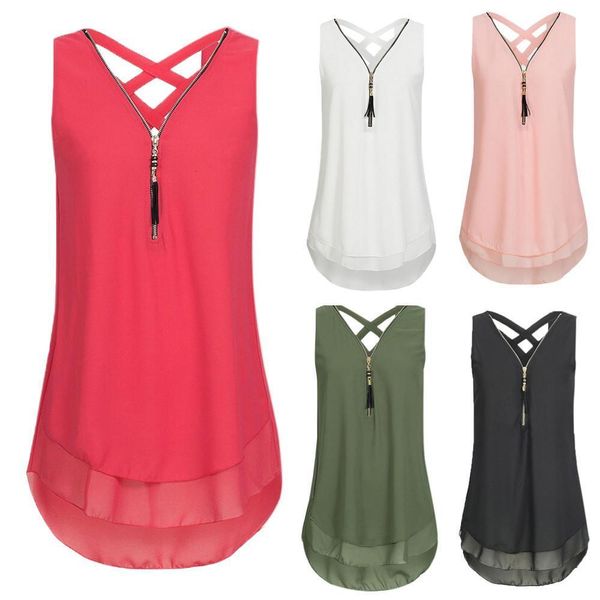 women loose sleeveless tank cross back hem layed zipper v-neck t shirts cc# drop shipping, White
women loose sleeveless tank cross back hem layed zipper v-neck t shirts cc# drop shipping, White