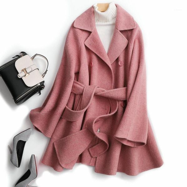 factory outlet wine red double-sided cashmere coat female version with little han kuo thickening belt loose high-end1, Black 
factory outlet wine red double-sided cashmere coat female version with little han kuo thickening belt loose high-end1, Black