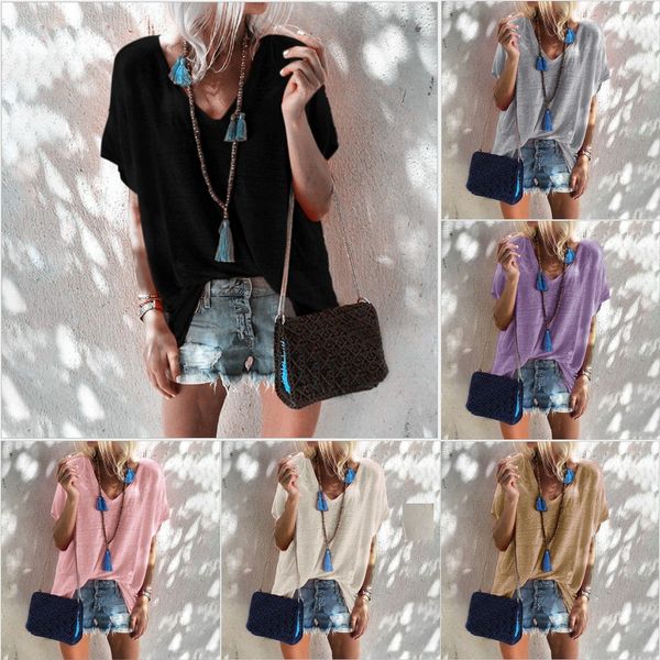 2019 summer color large size loose v-neck short-sleeved t-shirt for shirtshirt shirtwomen 2019 summer candy color large size loose v-neck sh, White
2019 summer color large size loose v-neck short-sleeved t-shirt for shirtshirt shirtwomen 2019 summer candy color large size loose v-neck sh, White