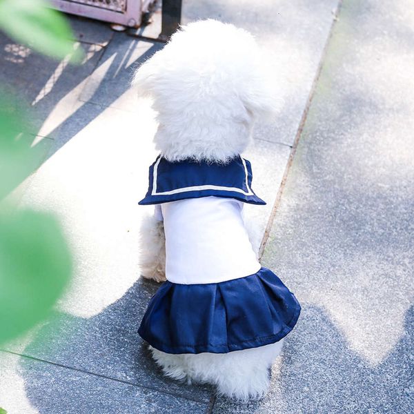sailor teddy skirt fawn dog chenery pet summer clothing thin spring school uniform 
sailor teddy skirt fawn dog chenery pet summer clothing thin spring school uniform