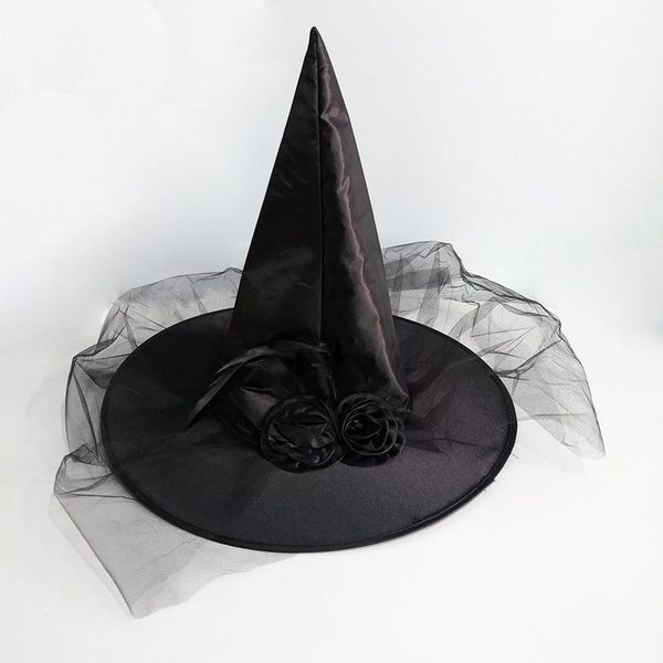 party hats portable striking mesh witch hat with feather rose cosplay props halloween decoration /1
party hats portable striking mesh witch hat with feather rose cosplay props halloween decoration /1