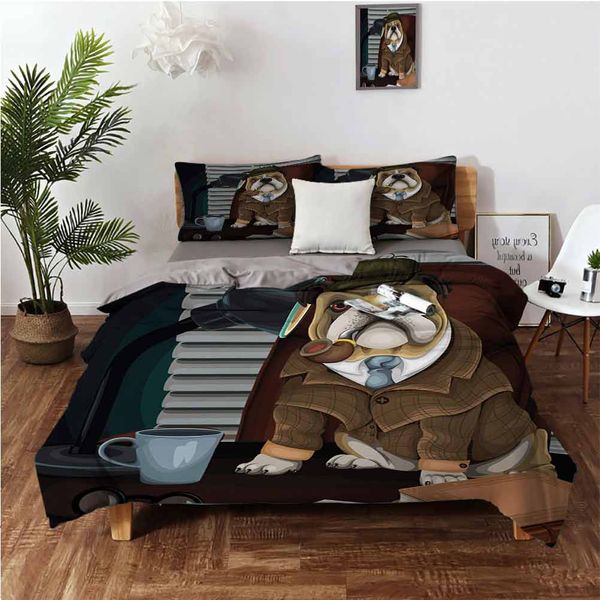 traditional english detective dog with a pipe and hat sherlock holmes imagebedding 3-piece set 
traditional english detective dog with a pipe and hat sherlock holmes imagebedding 3-piece set