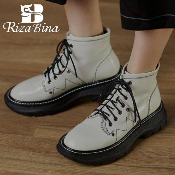 boots rizabina real leather women ankle lace up round toe shoes winter warm fashion party footwear size 33-42, Black
boots rizabina real leather women ankle lace up round toe shoes winter warm fashion party footwear size 33-42, Black