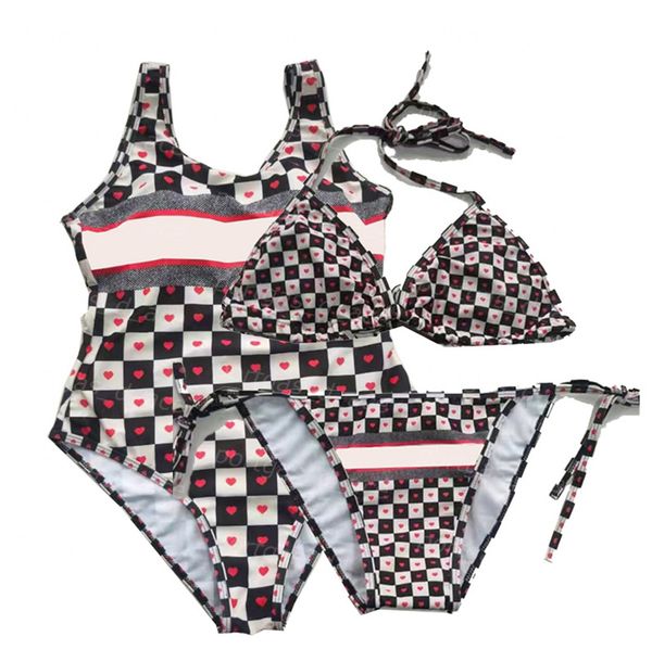 heart plaid design bikinis swimwear letters printed backless womens bathing suit padded one piece split swimsuits, Black
heart plaid design bikinis swimwear letters printed backless womens bathing suit padded one piece split swimsuits, Black
