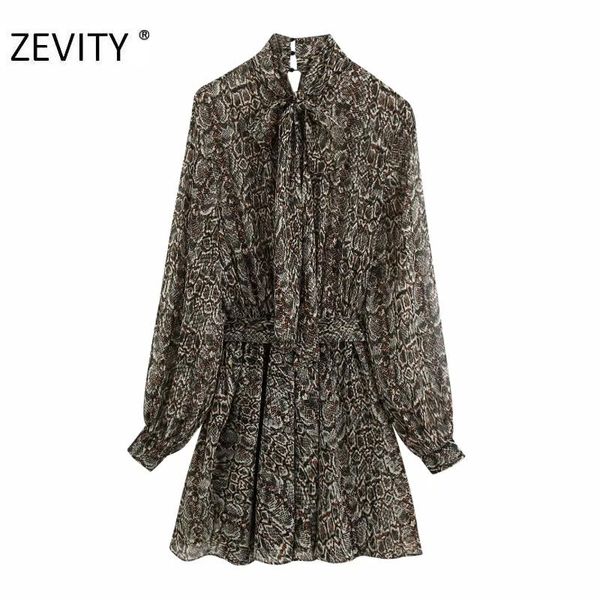 casual dresses zevity women vintage snake skin print sashes chiffon mini dress chic ladies long sleeve bow collar vestido ds4446, Black;gray
casual dresses zevity women vintage snake skin print sashes chiffon mini dress chic ladies long sleeve bow collar vestido ds4446, Black;gray