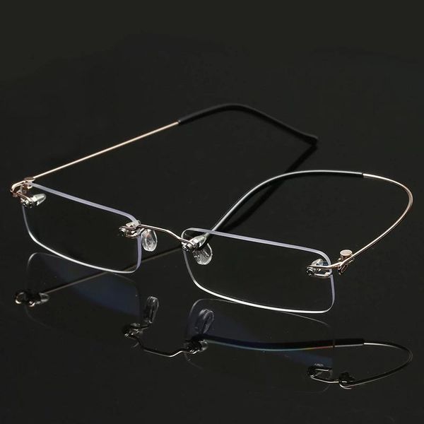 sunglasses fashion rimmless reading glasses flexible alloy frameless eyeglassses with case retro square frame for men diopter+3.5+4, White;black
sunglasses fashion rimmless reading glasses flexible alloy frameless eyeglassses with case retro square frame for men diopter+3.5+4, White;black