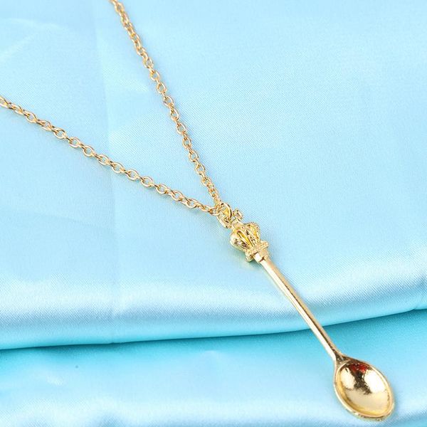 king queen crown mini spoon gold plated pendant necklace women dress brand jewelry 373120 fit for jewelry gift trendy, Silver
king queen crown mini spoon gold plated pendant necklace women dress brand jewelry 373120 fit for jewelry gift trendy, Silver
