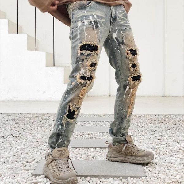 ww02491 fashion men's jeans 2020 runway luxury european design party style men's clothing1, Blue 
ww02491 fashion men's jeans 2020 runway luxury european design party style men's clothing1, Blue