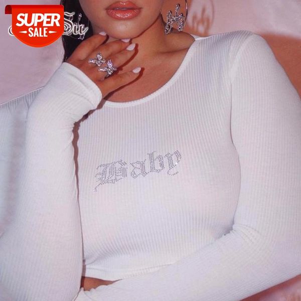 round neck long sleeve holes white woman tshirts letter diamonds solid t shirt fashion basic slim streetwear ts52485 #4t2e
round neck long sleeve holes white woman tshirts letter diamonds solid t shirt fashion basic slim streetwear ts52485 #4t2e