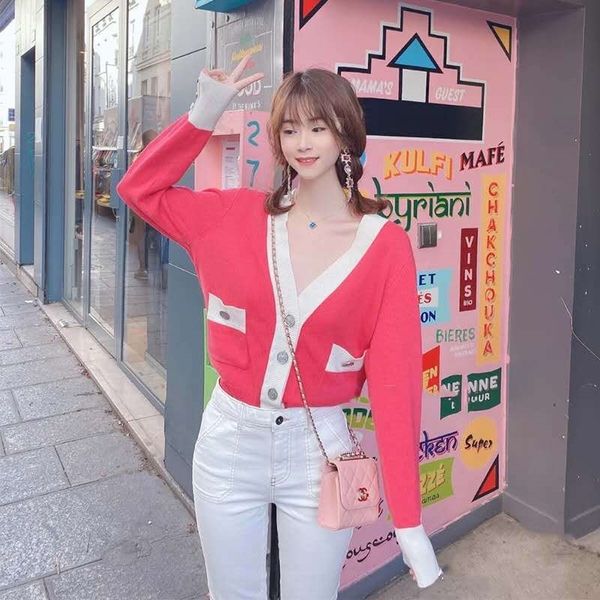 kscwq french spring house 2020 new cp and coat versatile coat coatsmall fragrance color contrast knitted cardigan summer woman qntkf, White;black
kscwq french spring house 2020 new cp and coat versatile coat coatsmall fragrance color contrast knitted cardigan summer woman qntkf, White;black