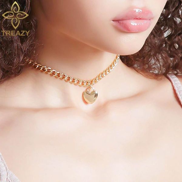 treazy trendy charm heart fashion link chain choker necklace for women statement necklace punk collares jewelry collier femme, Golden;silver
treazy trendy charm heart fashion link chain choker necklace for women statement necklace punk collares jewelry collier femme, Golden;silver