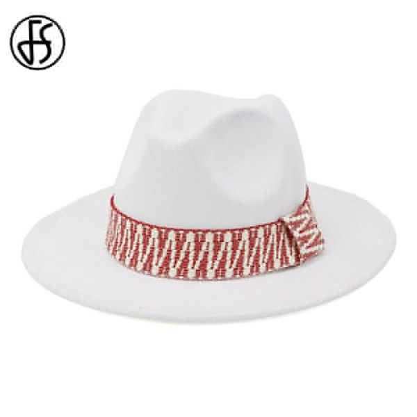 fs vintage wool wide brim white fedora hat for women trilby felt hats with red band fashion men panama cowboy jazz cap red camel, Blue;gray
fs vintage wool wide brim white fedora hat for women trilby felt hats with red band fashion men panama cowboy jazz cap red camel, Blue;gray