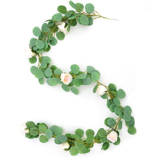 simulation rattan leaves garland decorative home wedding artificial hanging flower vine pgraphy props wedding supplies1