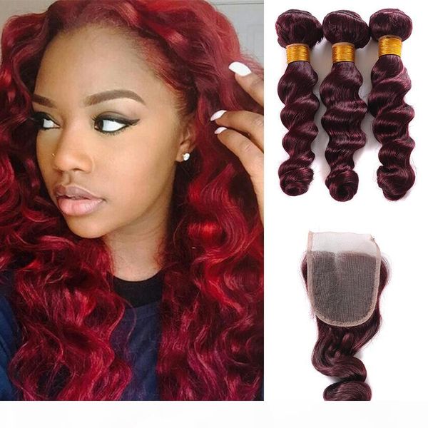 brazilian loose wave virgin hair burgundy 3 bundles with 4x4 lace closure wine red #99j human hair with closure 4pcs lot burgundy hair, Black;brown
brazilian loose wave virgin hair burgundy 3 bundles with 4x4 lace closure wine red #99j human hair with closure 4pcs lot burgundy hair, Black;brown