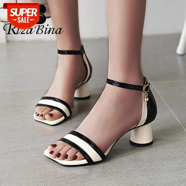 rizabina 2020 summer shoes women thick high heel sandals mixed color patent leather shoes cover heel female footwear size 31-46 #bb6l, Black
rizabina 2020 summer shoes women thick high heel sandals mixed color patent leather shoes cover heel female footwear size 31-46 #bb6l, Black