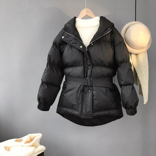 2021 new winter long sleeve hooded collar women pure color warm jacket with belt feminino cotton thick coat f7jj, Black
2021 new winter long sleeve hooded collar women pure color warm jacket with belt feminino cotton thick coat f7jj, Black