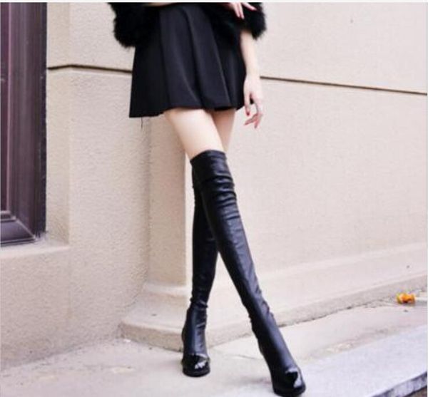 2020 european and american autumn and winter women's super long boots thick heel over the knee pointed knight boots, Black
2020 european and american autumn and winter women's super long boots thick heel over the knee pointed knight boots, Black