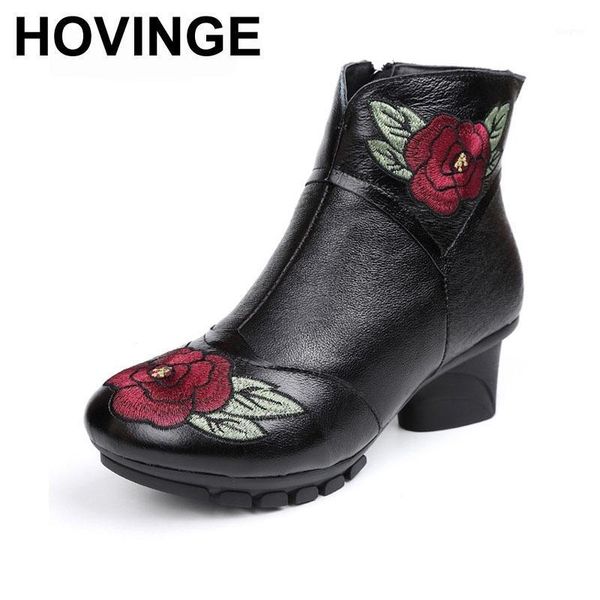 boots hovinge genuine leather winter women shoes fashion embroider high heels round toe floral ankle square heels1, Black
boots hovinge genuine leather winter women shoes fashion embroider high heels round toe floral ankle square heels1, Black