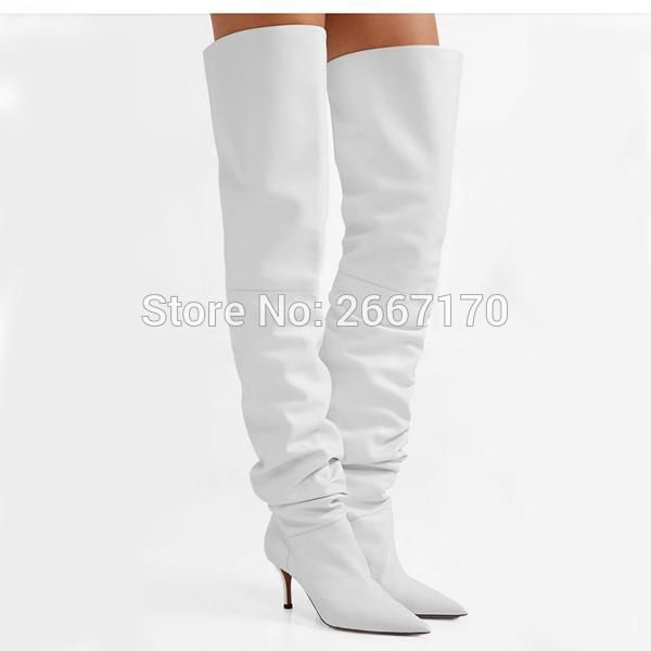 fashion runway solid plain leather ladies shoes autumn winter over the knee botines slip on pointed toe white thigh high boots1, Black
fashion runway solid plain leather ladies shoes autumn winter over the knee botines slip on pointed toe white thigh high boots1, Black