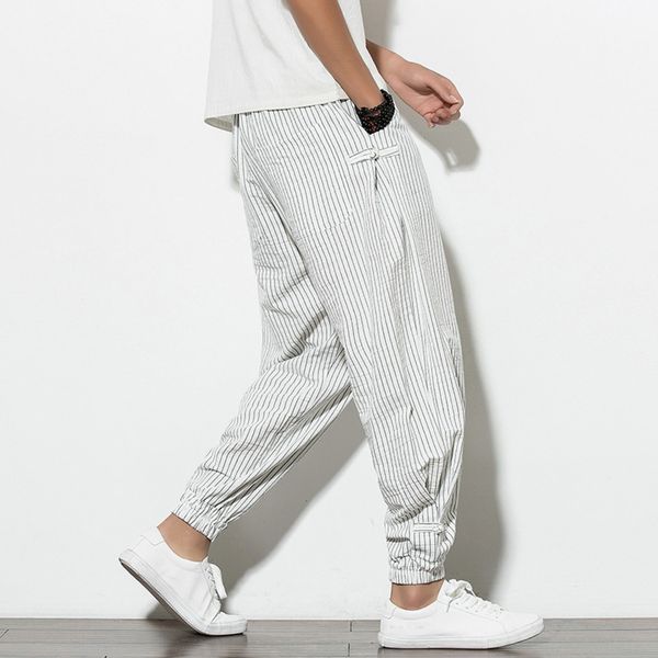 summer chinese casual cotton linen chinos cotton hemp casual pants men's thin breathable harem pants striped flaxoversize knickers pish, Blue
summer chinese casual cotton linen chinos cotton hemp casual pants men's thin breathable harem pants striped flaxoversize knickers pish, Blue