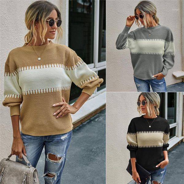 winter casual patchwork women sweater 2020 fashion o-neck lantern sleeves knitting sweater1, White;black
winter casual patchwork women sweater 2020 fashion o-neck lantern sleeves knitting sweater1, White;black