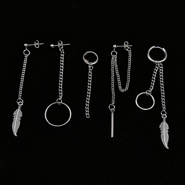 5 pcs/set kpop dna korean stainless steel chain feather idol men women rock grunge hipster punk stud earrings unisex, Black
5 pcs/set kpop dna korean stainless steel chain feather idol men women rock grunge hipster punk stud earrings unisex, Black