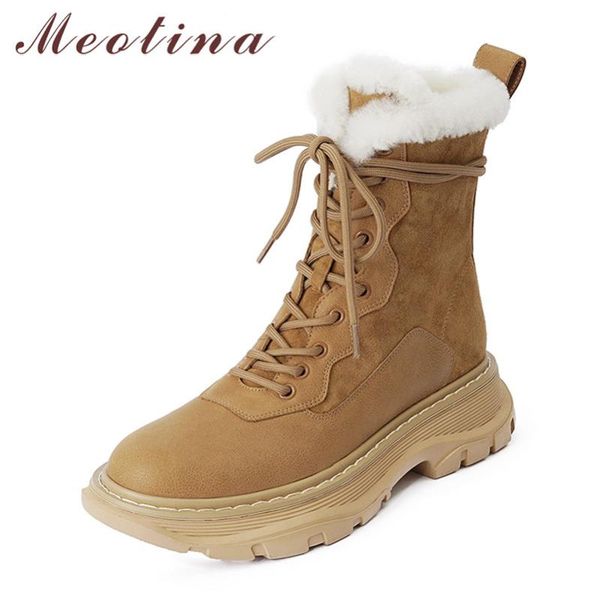 boots meotina natural genuine leather ankle woman flat platform snow lace up short zip ladies shoes fur winter black
boots meotina natural genuine leather ankle woman flat platform snow lace up short zip ladies shoes fur winter black