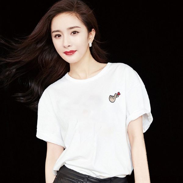 txuvr 2019 same yang mi ying t-shirt star summer style bi xin embroideryembroidery embroidery baby women's short sleeve yang korean c, White
txuvr 2019 same yang mi ying t-shirt star summer style bi xin embroideryembroidery embroidery baby women's short sleeve yang korean c, White