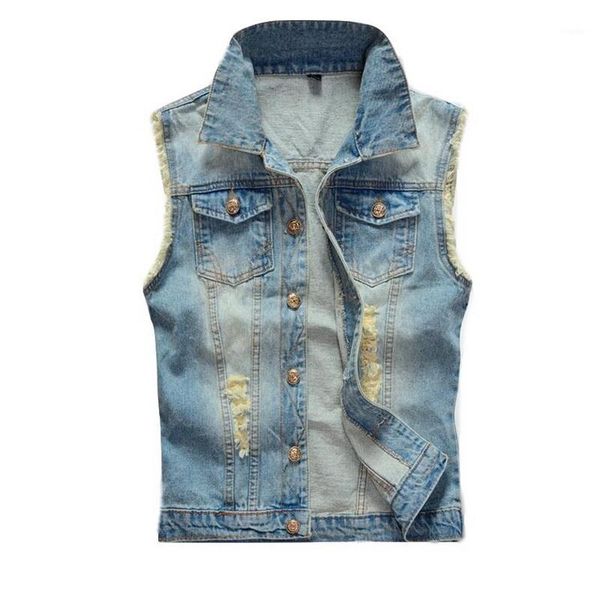 men's light-colored denim vest brand waistcoat hole denim vest brand waistcoats sleeveless jackets for man1, Black;white
men's light-colored denim vest brand waistcoat hole denim vest brand waistcoats sleeveless jackets for man1, Black;white