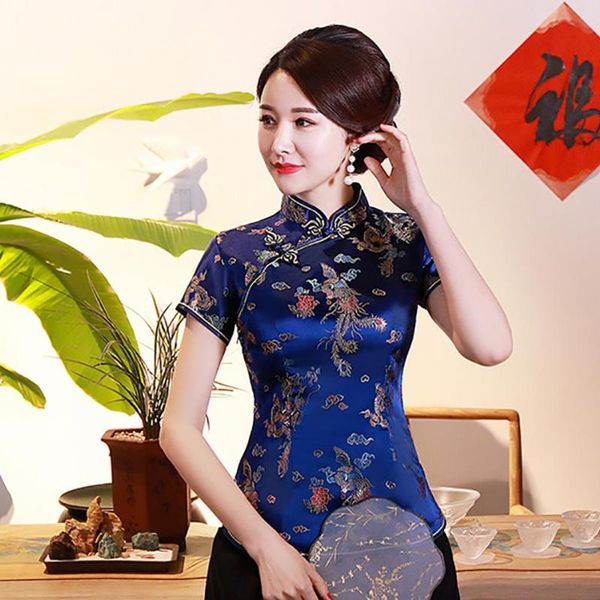 ethnic clothing traditional chinese for women dragon phoenix print short sleeve stand collar buttons plus size blouses, Red
ethnic clothing traditional chinese for women dragon phoenix print short sleeve stand collar buttons plus size blouses, Red
