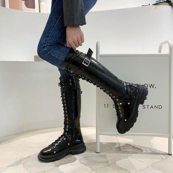 thick bottom patent leather knee high boots women autumn winter non-slip platform boots woman cross-tied long botas mujer1, Black
thick bottom patent leather knee high boots women autumn winter non-slip platform boots woman cross-tied long botas mujer1, Black