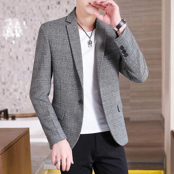 men's suits & blazers leisure plaid suit jacket korean version slim british style small young handsome single western tide, White;black
men's suits & blazers leisure plaid suit jacket korean version slim british style small young handsome single western tide, White;black