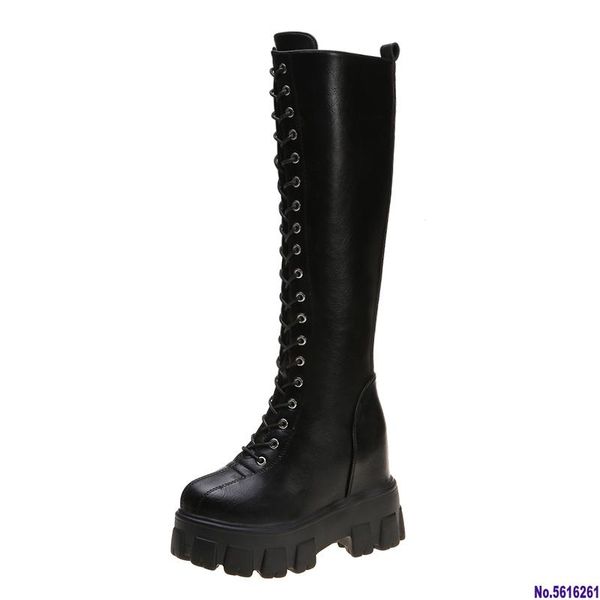 fashion women cross strap pu leather boots autumn winter knee high boots ladies thick sole platform botas mujer, Black
fashion women cross strap pu leather boots autumn winter knee high boots ladies thick sole platform botas mujer, Black