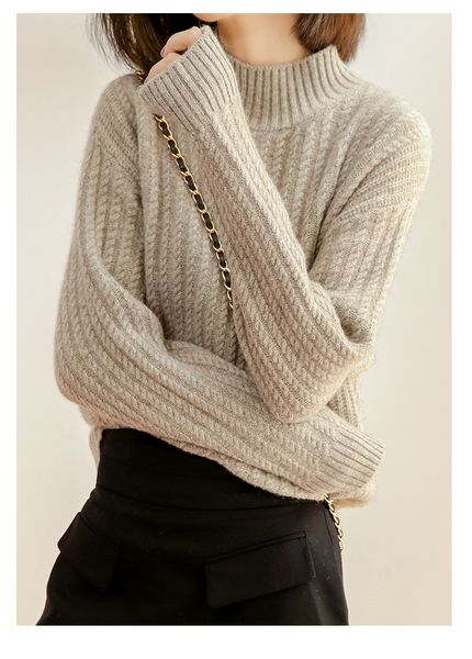 2021 selling the neck women's sweater jumper winter new long looser jumpers cashmere and mesh wool e9iq, White;black
2021 selling the neck women's sweater jumper winter new long looser jumpers cashmere and mesh wool e9iq, White;black