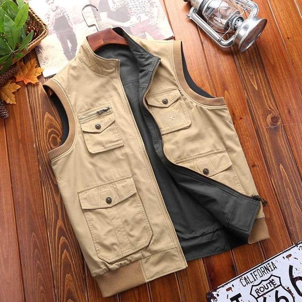 men's vests autumn fashion vest double side wear cotton sleeveless jacket coat men casual waistcoat with multi big pocket plus size m-3, Black;white
men's vests autumn fashion vest double side wear cotton sleeveless jacket coat men casual waistcoat with multi big pocket plus size m-3, Black;white