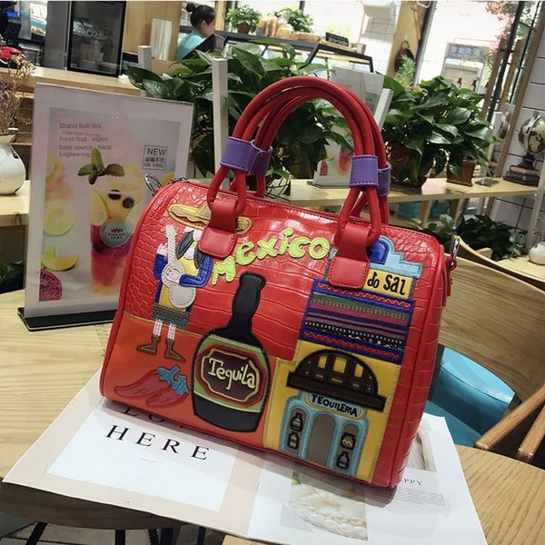 women's embroidery package postman package embroidery postman portable messenger zipper women's bag creative stitching boston bag
women's embroidery package postman package embroidery postman portable messenger zipper women's bag creative stitching boston bag
