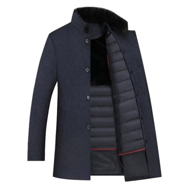 men's wool & blends coat men thick detachable duck down liner woolen mens winter warm trench long overcoat england style, Black
men's wool & blends coat men thick detachable duck down liner woolen mens winter warm trench long overcoat england style, Black
