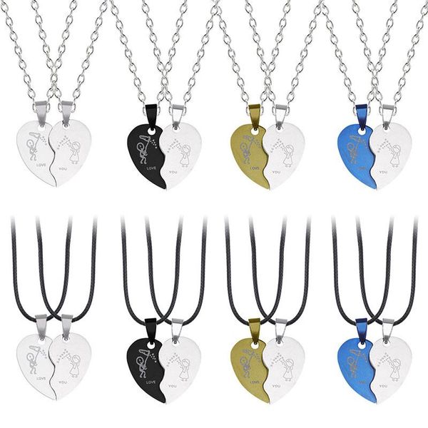 fashion necklace female titanium steel couple pendant four color optional rope chain custom men and women jewelry gift, Silver
fashion necklace female titanium steel couple pendant four color optional rope chain custom men and women jewelry gift, Silver