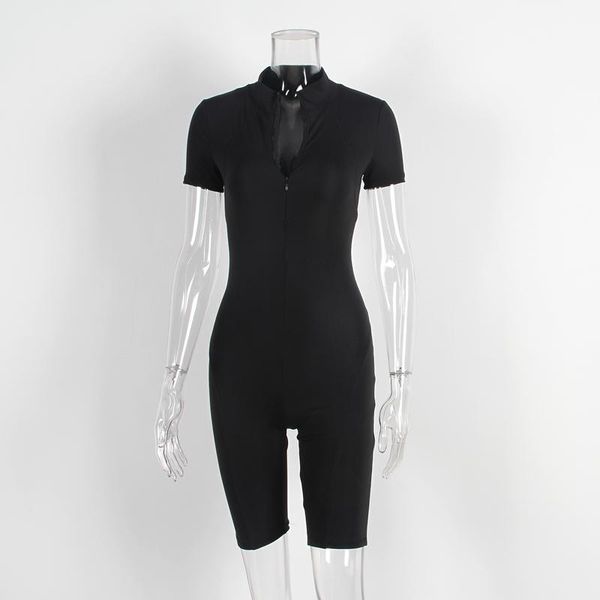 2021 new arrival front zipper high collor black solid color skinny short sleeve and club women jumpsuit, Black;white
2021 new arrival front zipper high collor black solid color skinny short sleeve and club women jumpsuit, Black;white