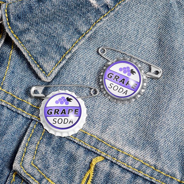 juice soda bottle cap brooches custom capsule brooches bag shirt lapel pin buckle grape jewelry gift for kids friend, Blue
juice soda bottle cap brooches custom capsule brooches bag shirt lapel pin buckle grape jewelry gift for kids friend, Blue