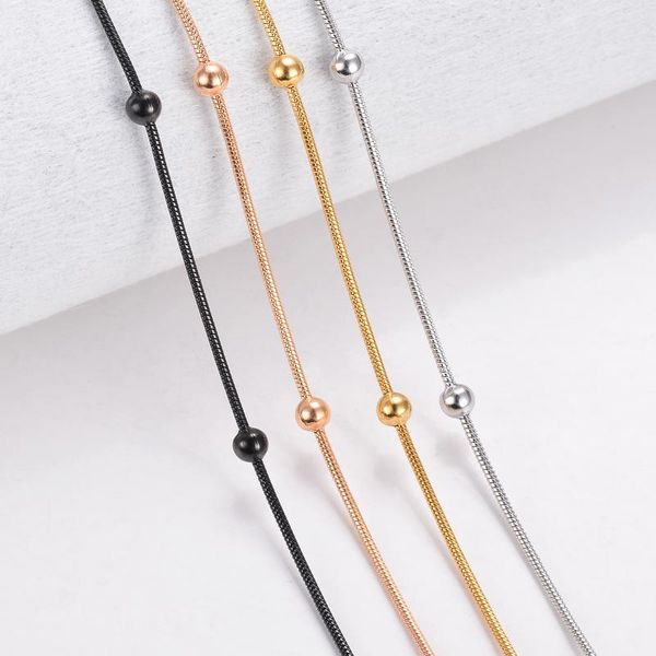 chains 1 piece width 1.2mm snake chain round beads & link necklaces jewelry stainless steel choker necklace for women collier, Silver
chains 1 piece width 1.2mm snake chain round beads & link necklaces jewelry stainless steel choker necklace for women collier, Silver