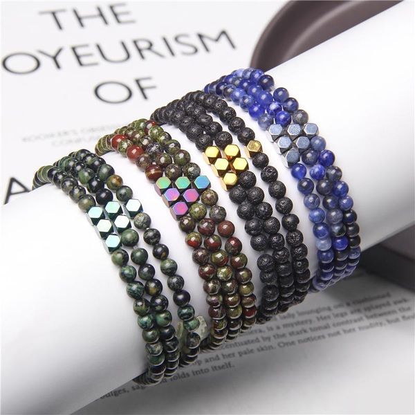 4mm bead men bracelets set natural sodalite bloodstone polished stone classic bracelets for women jewelry gift pulsera hombre, Black
4mm bead men bracelets set natural sodalite bloodstone polished stone classic bracelets for women jewelry gift pulsera hombre, Black
