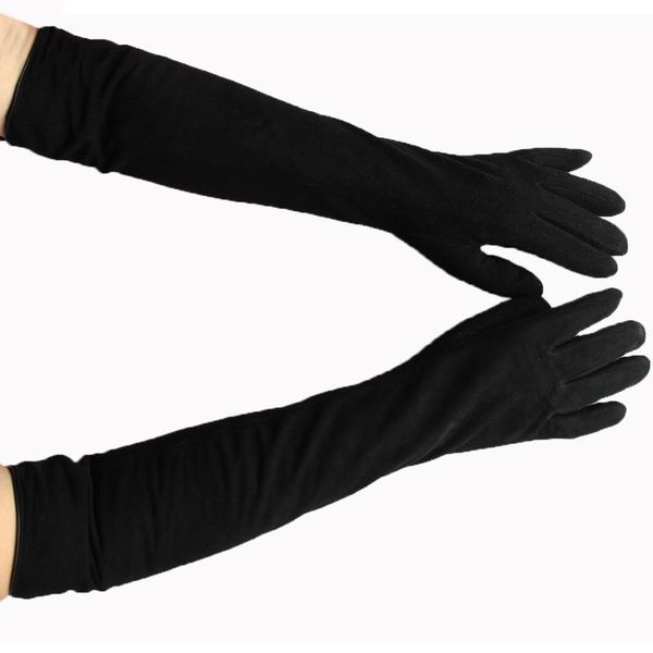five fingers gloves women' long suede leather black straight velvet lining outdoor cold and warm, Blue;gray
five fingers gloves women' long suede leather black straight velvet lining outdoor cold and warm, Blue;gray