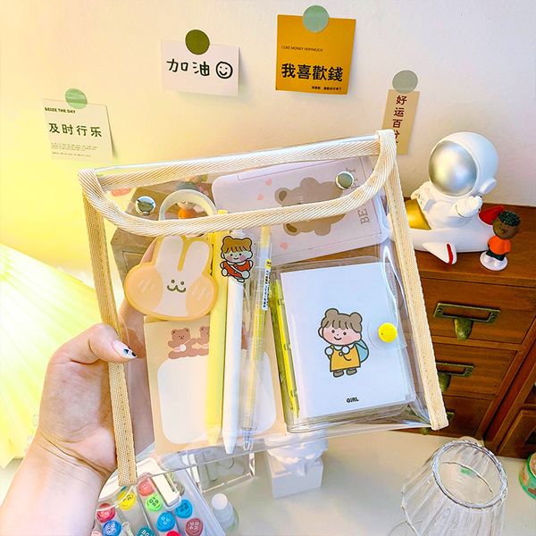 japanese cartoon stationery makeup pencil bag simple transparent pvc makeup bag creative office stationery storage bag
japanese cartoon stationery makeup pencil bag simple transparent pvc makeup bag creative office stationery storage bag